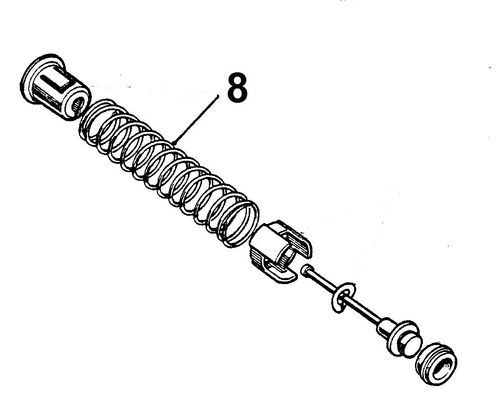 Clutch master cylinder internal spring